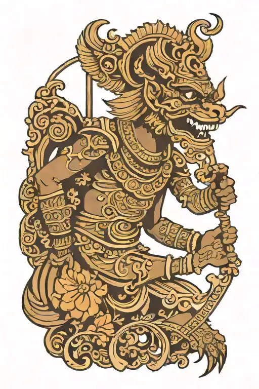 Javanese Shadow Puppet Arjuna tattoo design idea