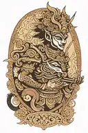 Javanese Shadow Puppet Arjuna tattoo design idea