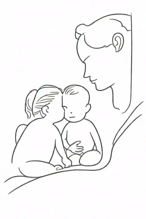 3 kid 1 mom dad tattoo design idea