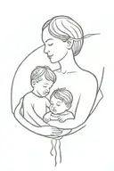 3 kid 1 mom dad tattoo design idea