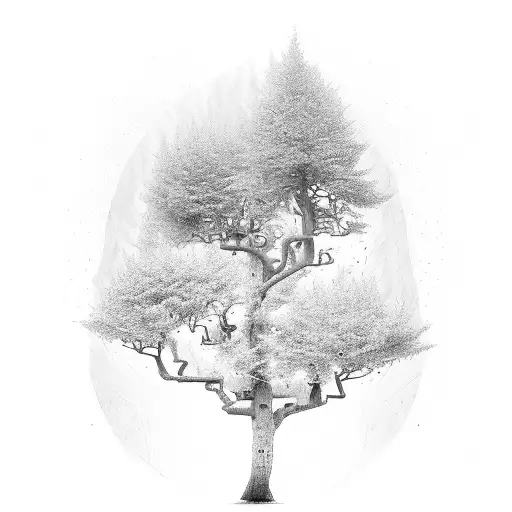 A tree with names "sarmast" "simin" "amirhomayoon" "amiresmaeil" "elena" as it's root tattoo design idea