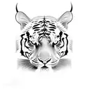 half taurus half tiger tattoo design idea