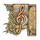 make an armband with music symbol  tattoo design idea