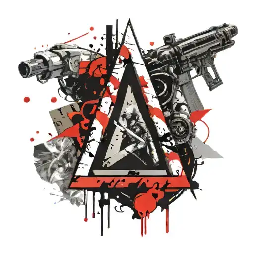 metal gear assassins creed symbol tattoo design idea