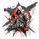 metal gear assassins creed symbol tattoo design idea