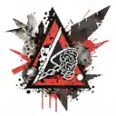 metal gear assassins creed symbol tattoo design idea