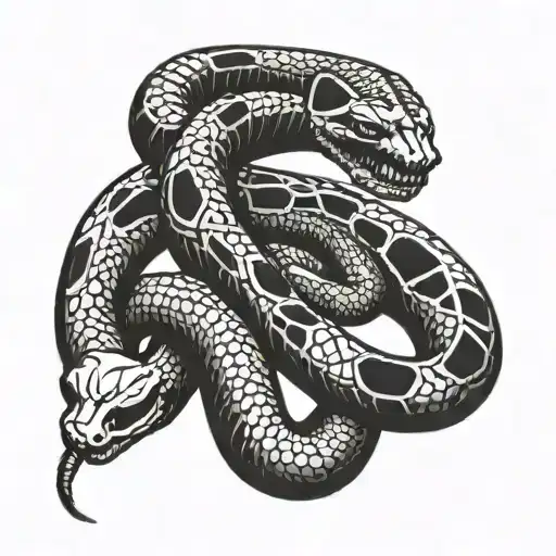 a skeletal snake tattoo design idea