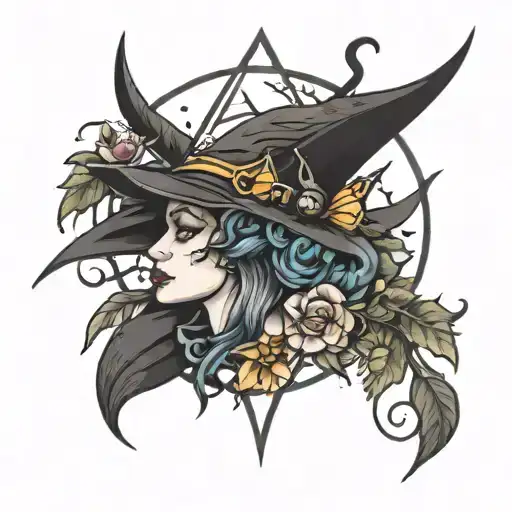 witchy tattoo tattoo design idea
