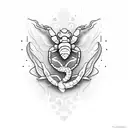 Scorpion with Tulasi leaf tattoo design idea