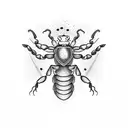 Scorpion with Tulasi leaf tattoo design idea