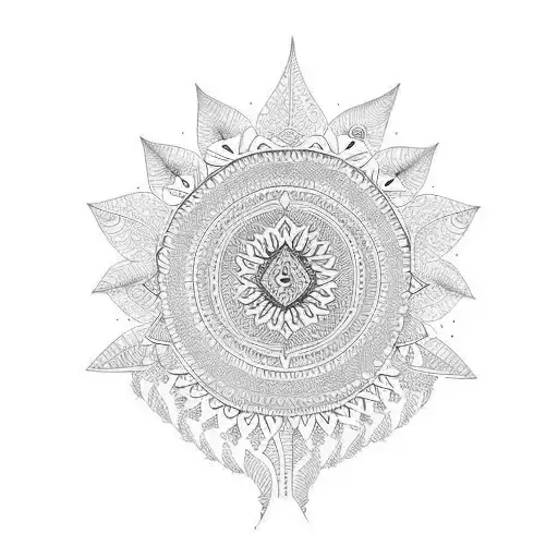 indian ethnic tattoo design idea