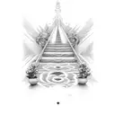 stairwell to heaven gates tattoo design idea