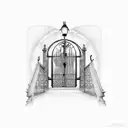stairwell to heaven gates tattoo design idea