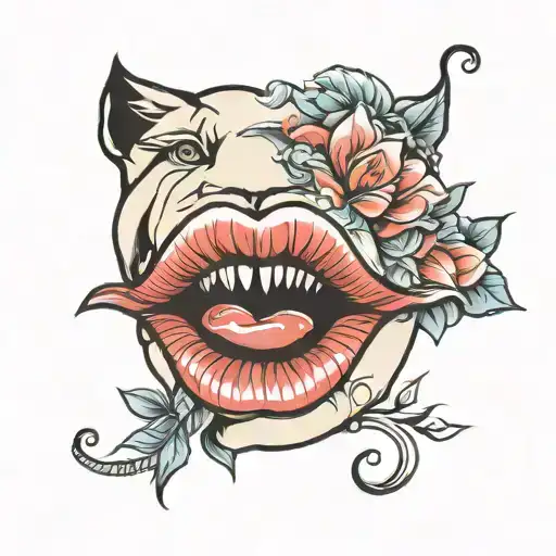 lips tattoo design idea