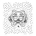 quote "we're all made of stardust" in cursive surrounded by sparkles tattoo design idea