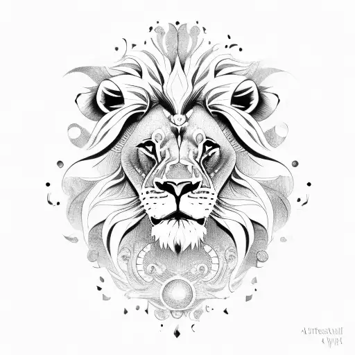 lion sunny smile aqua tattoo design idea