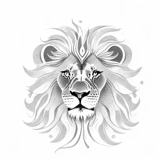 happy lion in sunny alchemy  tattoo design idea