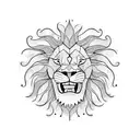 happy smile lion in sunny alchemy  tattoo design idea