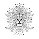happy smile lion in sunny alchemy  tattoo design idea