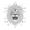 happy smile lion in sunny alchemy  tattoo design idea