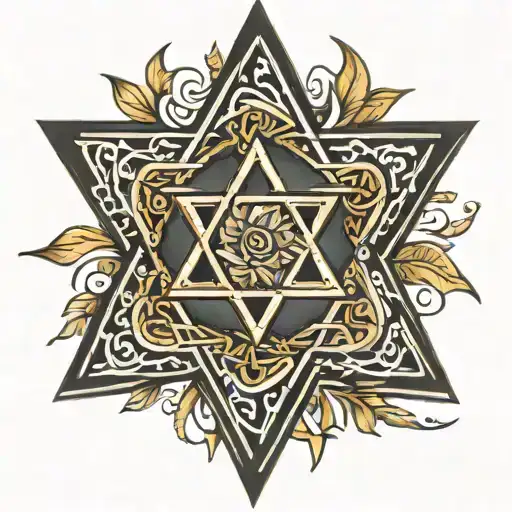 1940's art style Star of David Tattoo  tattoo design idea