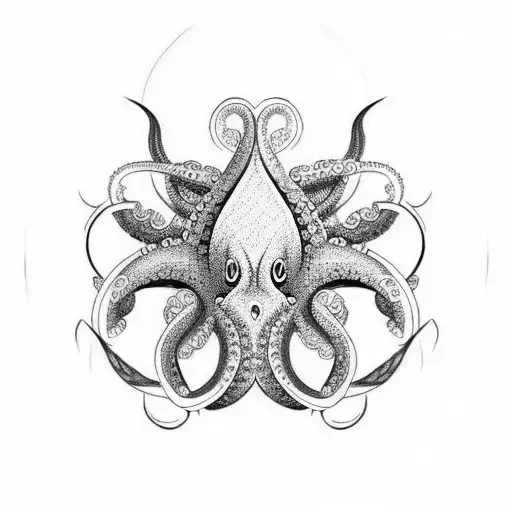 black tribal tattoo like octopus tattoo design idea
