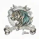 Woods Family Scroll With Birthdate tattoo design idea