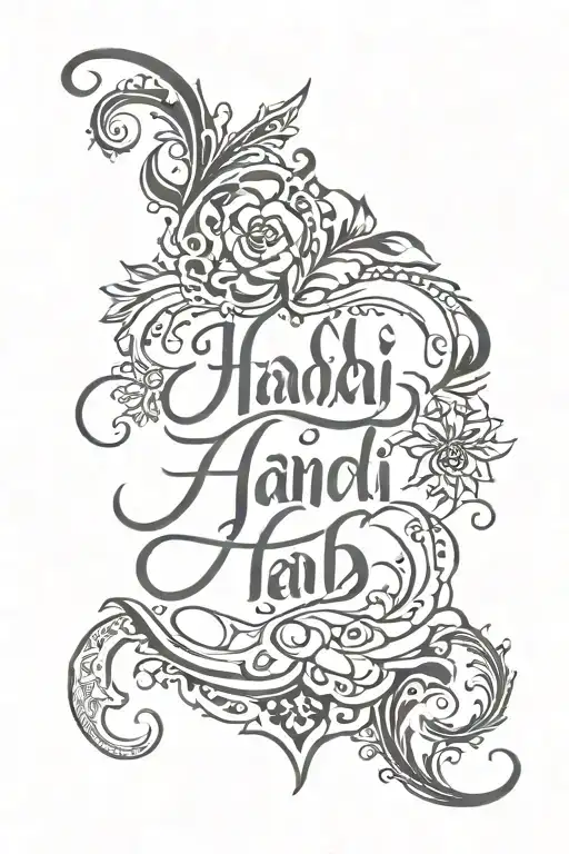 three names in one tattoo design inspired (hadi , mahdi, fatima) tattoo design idea
