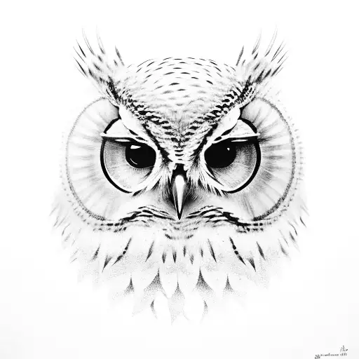 owl branch  tattoo design idea