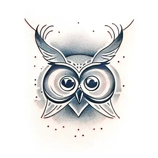 owl branch tattoo design idea