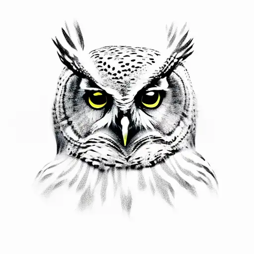 owl branch  tattoo design idea
