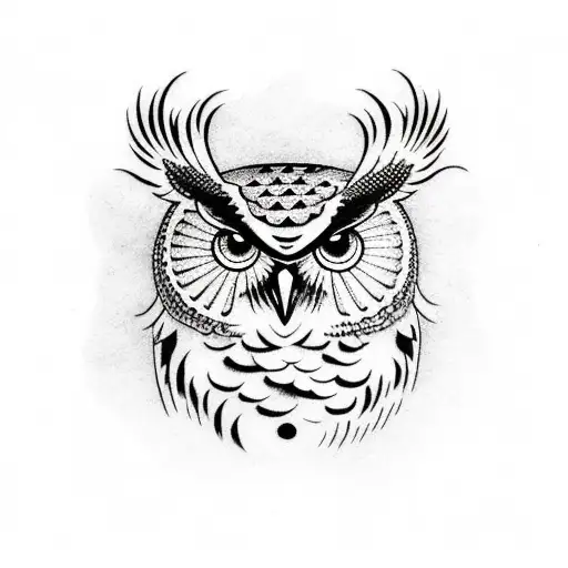 owl branch  tattoo design idea