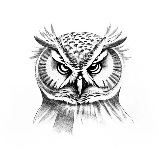 owl branch tattoo design idea