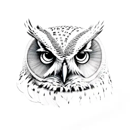 owl branch tattoo design idea