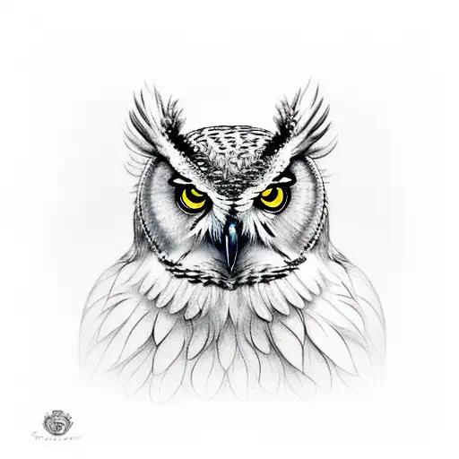 owl branch  tattoo design idea