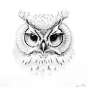 owl branch  tattoo design idea