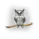 owl branch outline tattoo design idea