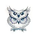 owl branch outline tattoo design idea