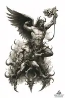 the fight between heaven vs hell tattoo design idea