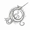 hunting and fishing hook tattoo design idea