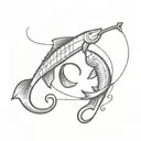 hunting and fishing hook tattoo design idea