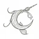 hunting and fishing hook tattoo design idea