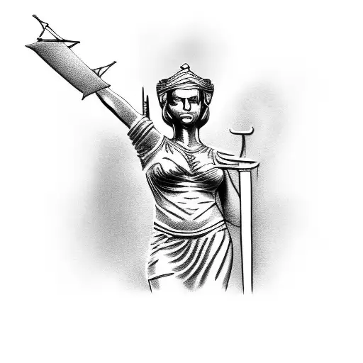 lady justice tattoo design idea