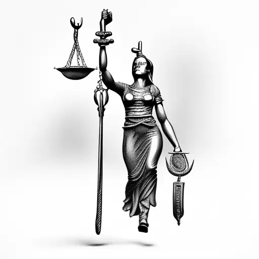 lady justice tattoo design idea