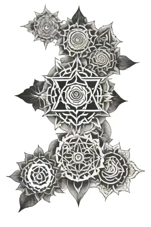 chakra symbols tattoo design idea