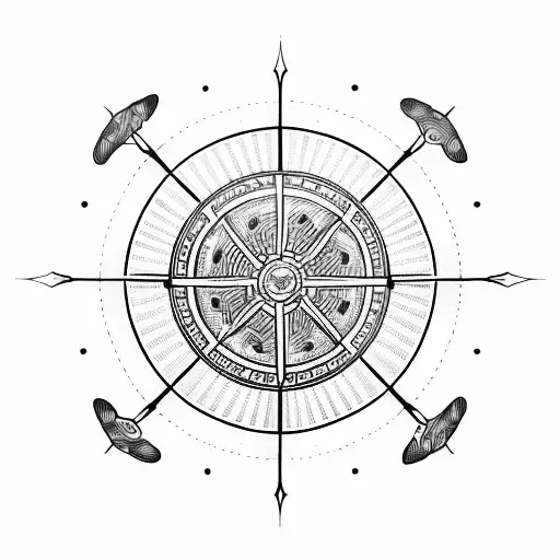 spinning bus wheel tattoo design idea
