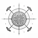spinning bus wheel tattoo design idea