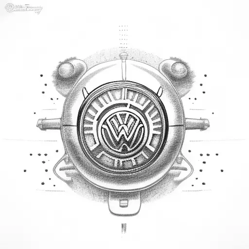 Volkswagen Beetle car coffee tattoo design idea