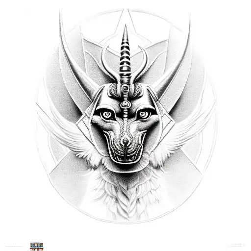 Anubis olho de horus tattoo design idea