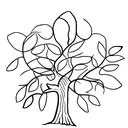 An artistic minimalist representation of an olive tree symbolizing Palestine's resilience tattoo design idea